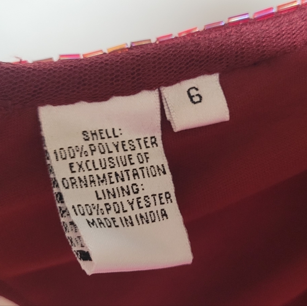 Zasa Karishma Creation Burgundy Sequin Beaded Backless Maxi Mermaid Dress 6 - Picture 11 of 11